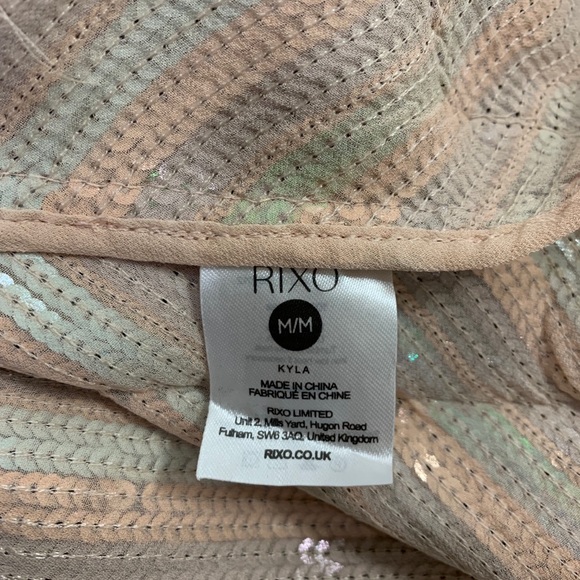 RIXO KYLA SEQUIN STRIPE Long Sleeve Mini Dress Sz M - Picture 10 of 10